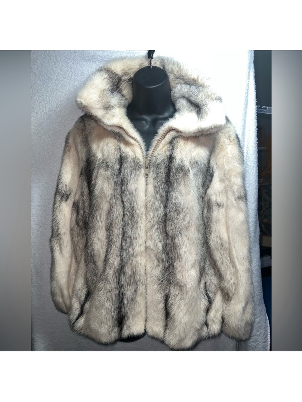 Pamela McCoy High collar REAL MINK Fur Jacket